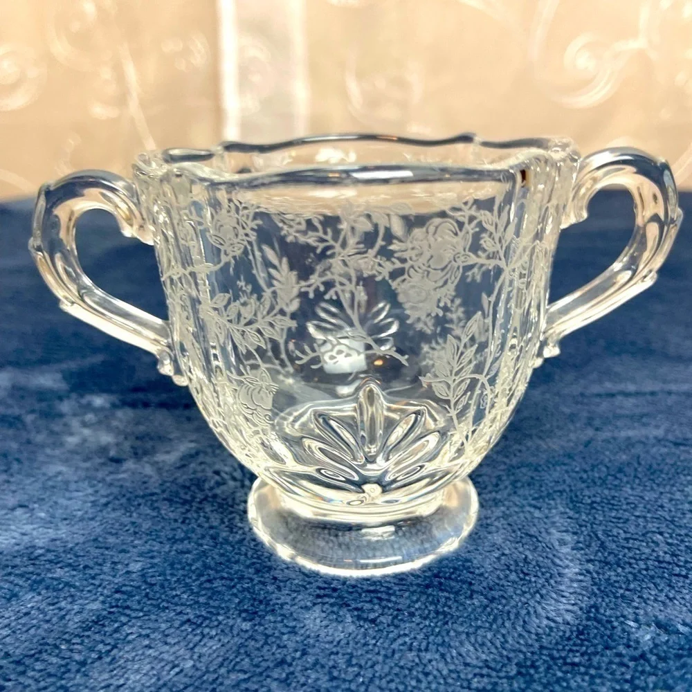 Vintage Fostoria Etched Small Glass Dish
